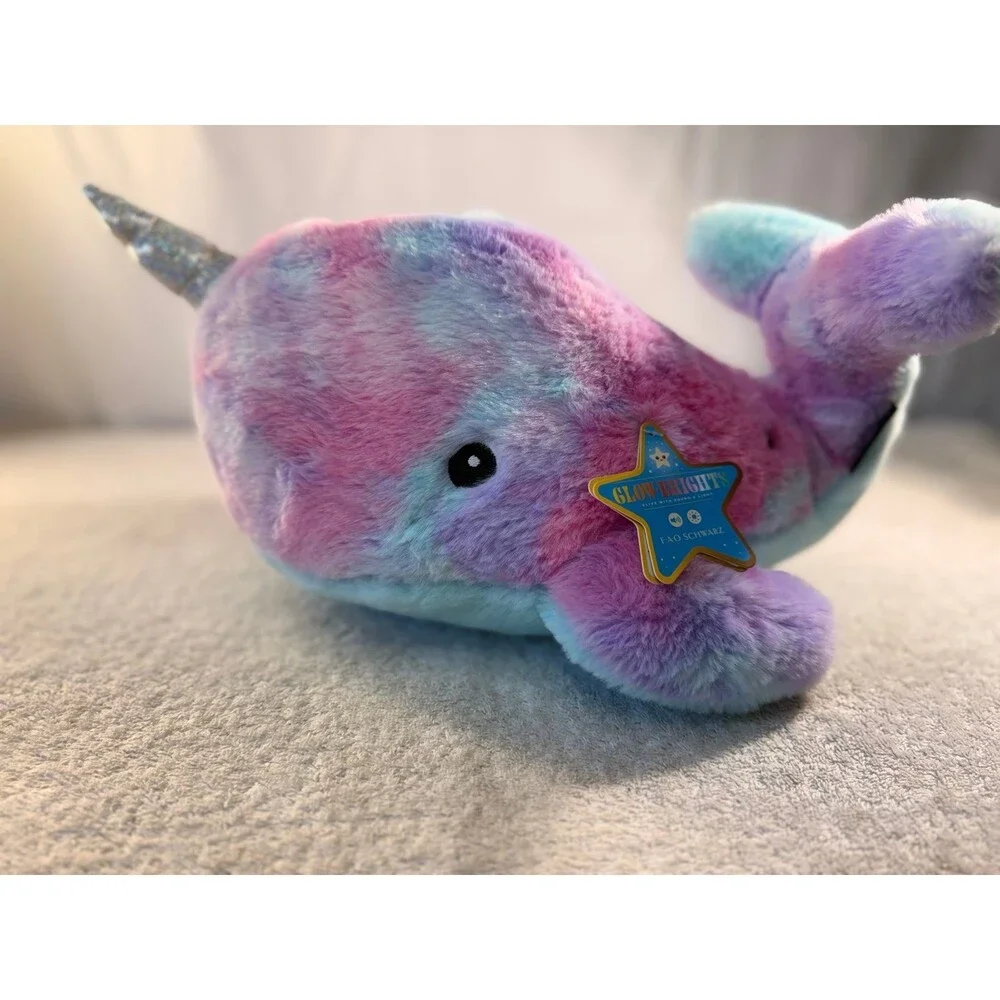 FAO Schwarz Glow Brights Narwhal Plush